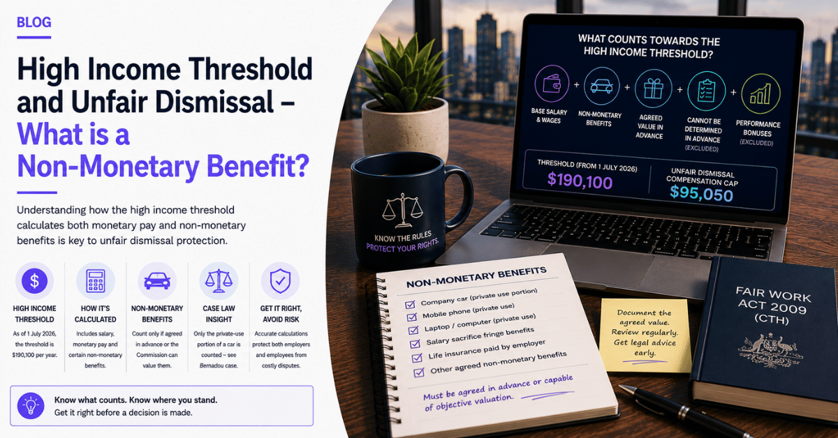 High Income Threshold and Unfair Dismissal – What is a Non-Monetary Benefit?